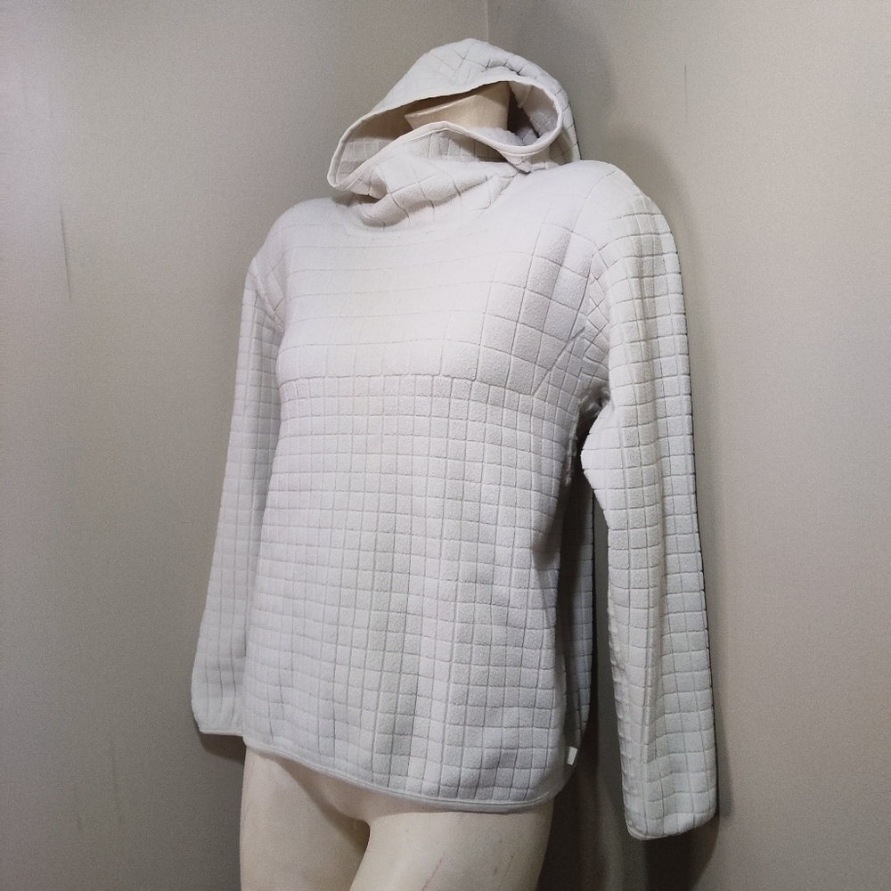 Lululemon Lab Cream Textured Grid Fleece Hoodie Pullover M - Picture 7 of 11